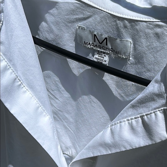 Magaschoni Women's Blouse White Oversized Long Sleeve Blouse Worn 1X Large EUC - Picture 6 of 13